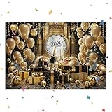 Cartel de Nochevieja – Fondo ligero de tela dorada 2026, letrero colgante grande para festividades, decoración del hogar, bar, restaurante, accesorio de patio de oficina | Accesorio de fotos para