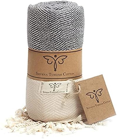 SMYRNA TURKISH COTTON Herringbone Series Turkish Table Runner 100% Cotton|38 x 182 cm Rectangular Table Cover & Protective Table Cloth|Made in Turkey| Doesn't Shrink|Premium Luxury - Grey