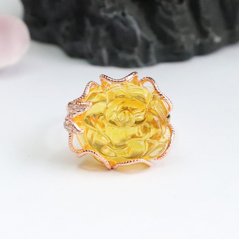 Bagues en argent sterling S925 et pierre cire d'abeille - 4