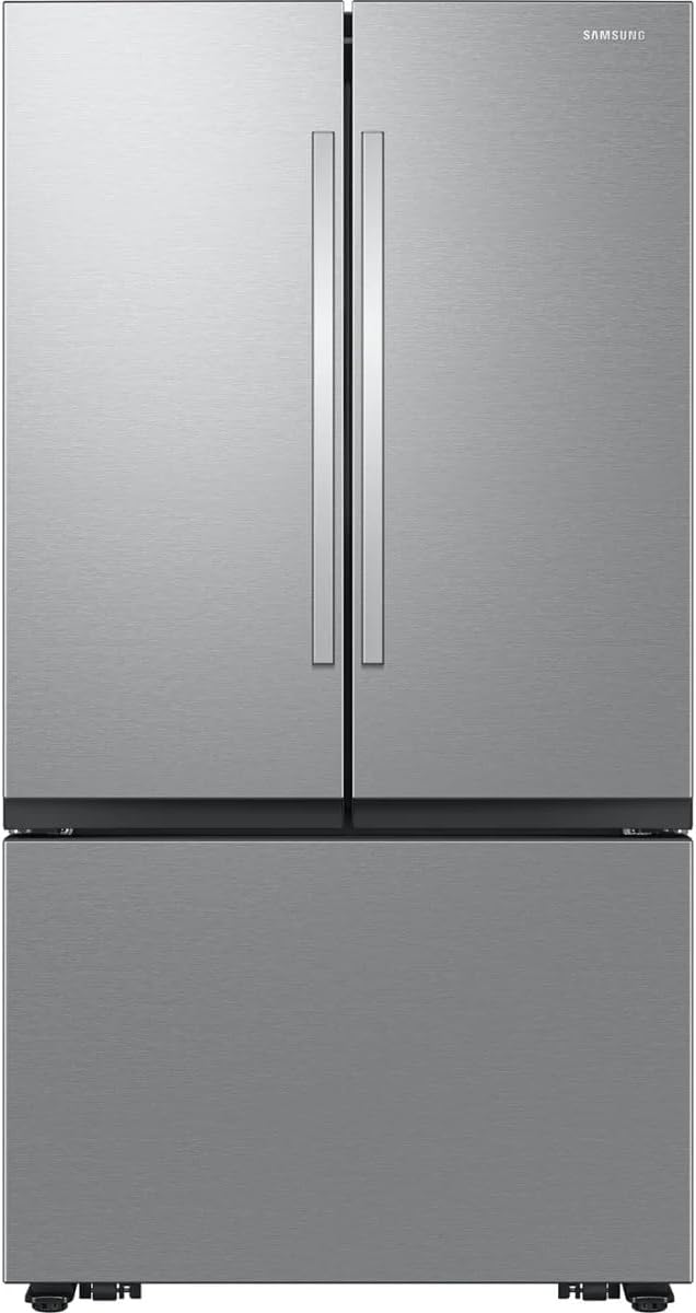 Samsung 27 cu. ft. Mega Capacity Counter Depth 3-Door French Door Refrigerator with Dual Auto Ice Maker, Stainless Steel, RF27CG5100SRAA