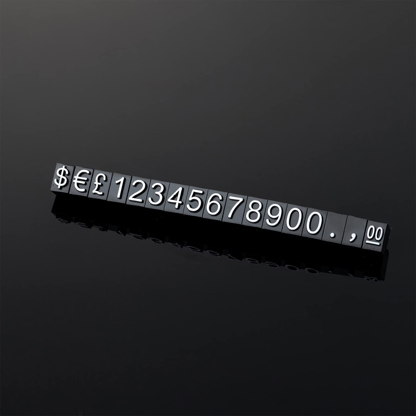 Price Tags, Pack of 10 Price Tag Numbers Letter Price Cube Display, Adjustable Numbers Letters Price Tag Stand Block Kit (1
