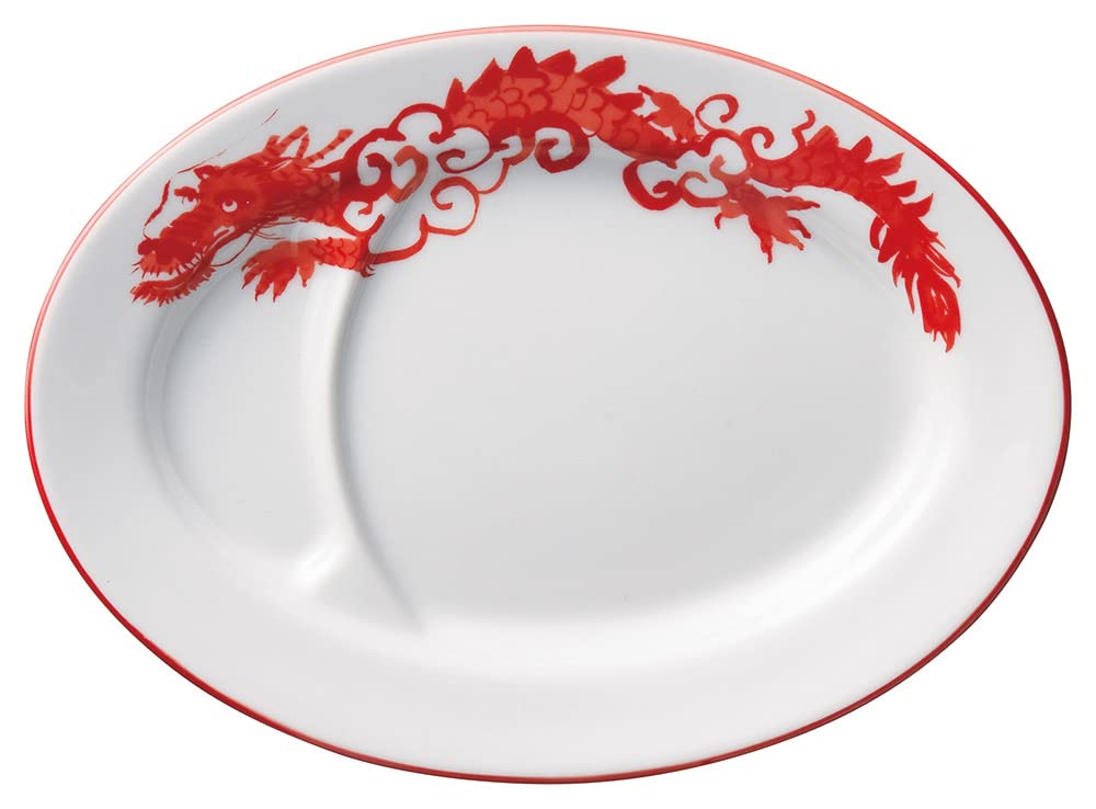 龍のお皿 Amazon.co.jp: イングレーズ赤龍 9吋ギョーザ皿 [22.5×16.4×2.3cm