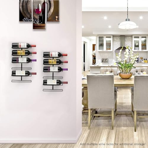 Sorbus Wall Mounted Wine Rack, Metal Bottle Rack (6 Bottle, 3 Pack) - image 4