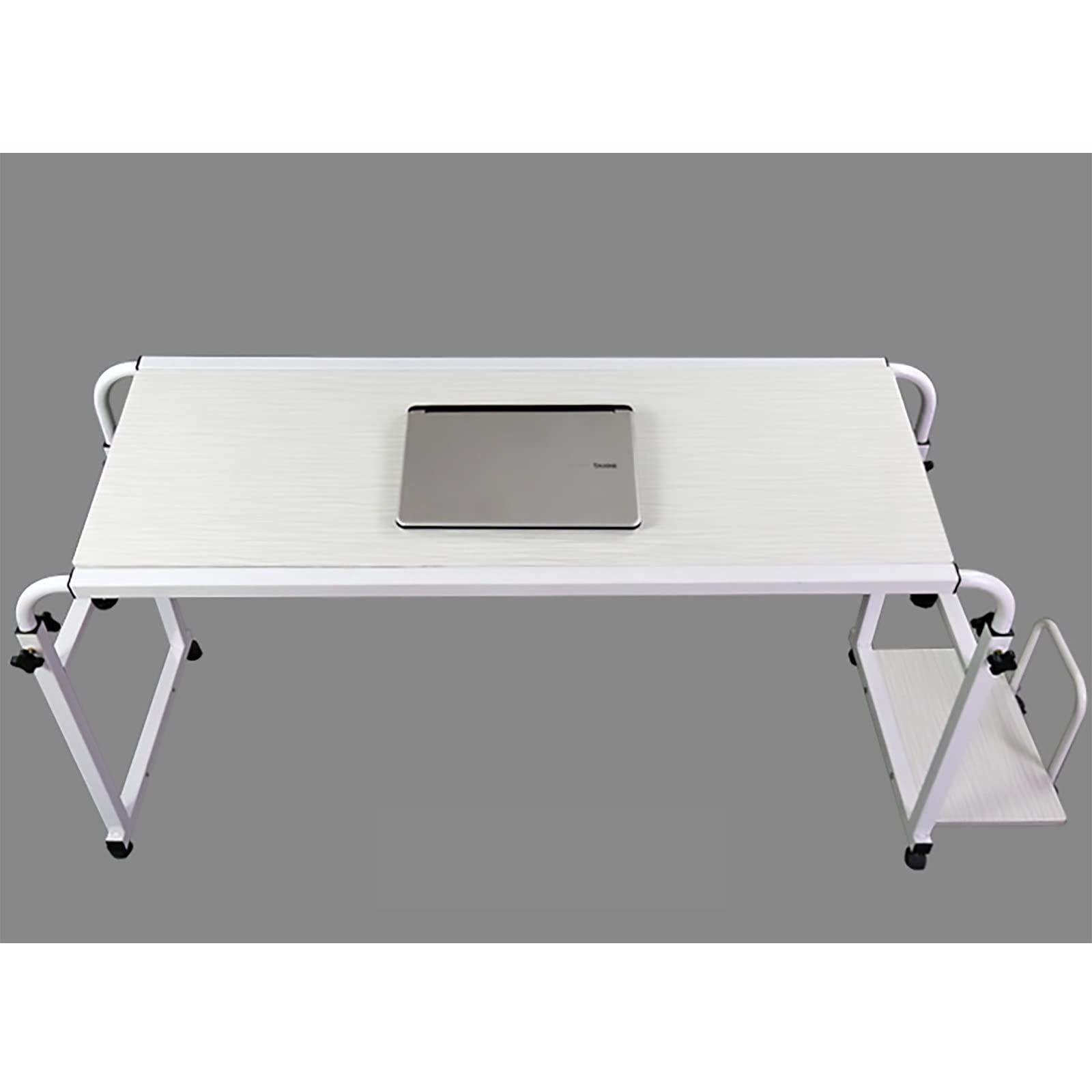 Tavolini da Letto, Tavolo per Laptop Regolabile in Altezza con Ruote e Vassoio per Laptop Rimovibile con Ripiani Host Supporto Rimovibile Staffa sollevabile scrivania in Materiale MDF