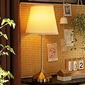 Glivpny 21.5" Vintage Gold Lamp for Living Room, Mid Century Modern Metal Lamp,3-Color Options Table Lamp for Night Stands, Retro Farmhouse Lamps End Table Lamps for Bedroom(Beige)