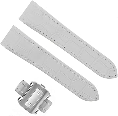 Amazon.com: 23mm Leather Strap Alligator Band Compatible with 38mm Cartier  Santos 100 Xl + Clasp White : Ewatchparts: Clothing, Shoes \u0026 Jewelry