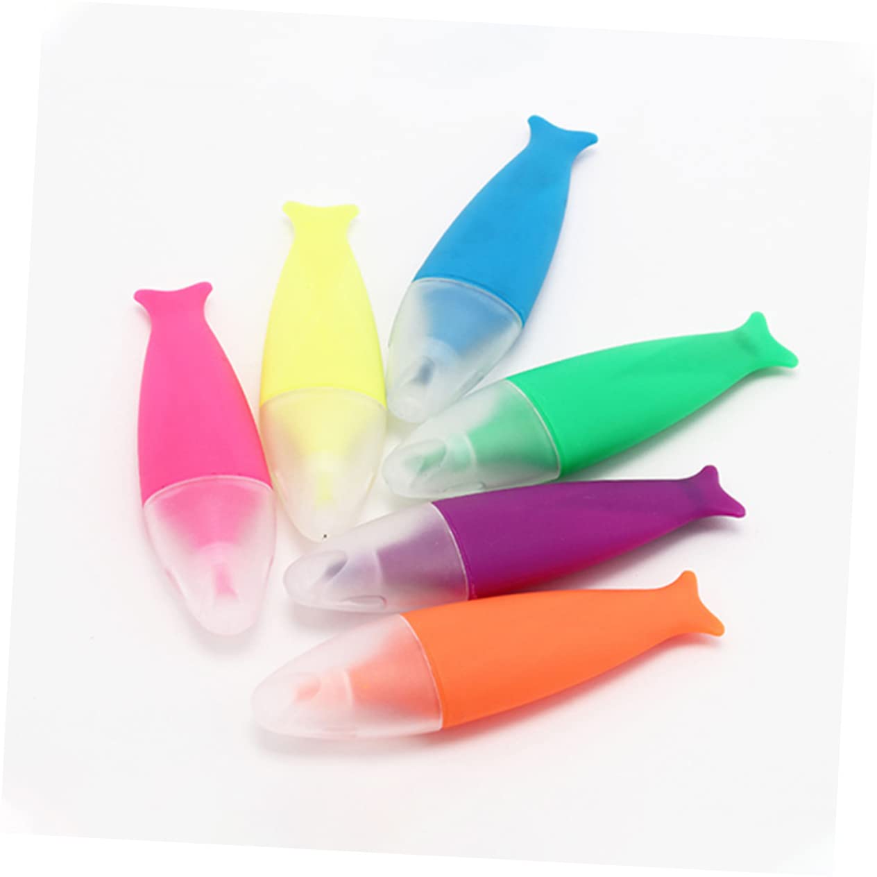 DOITOOL 60 Stück Bunte Textmarker Fischform Schnelltrocknende Marker Stifte für Schüler Kreatives Marker Set Bulk Highlighters Farbige Highlighter Stifte für Notizen und Schule