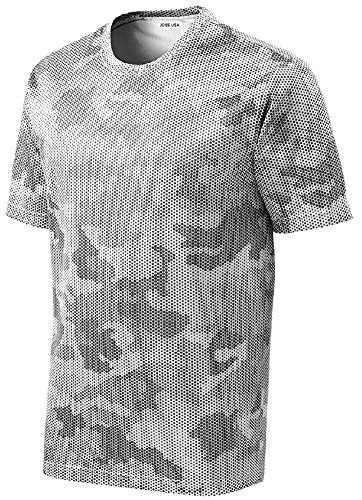 Men's CamoHex All Sport Moisture Wicking Shirts-L-White