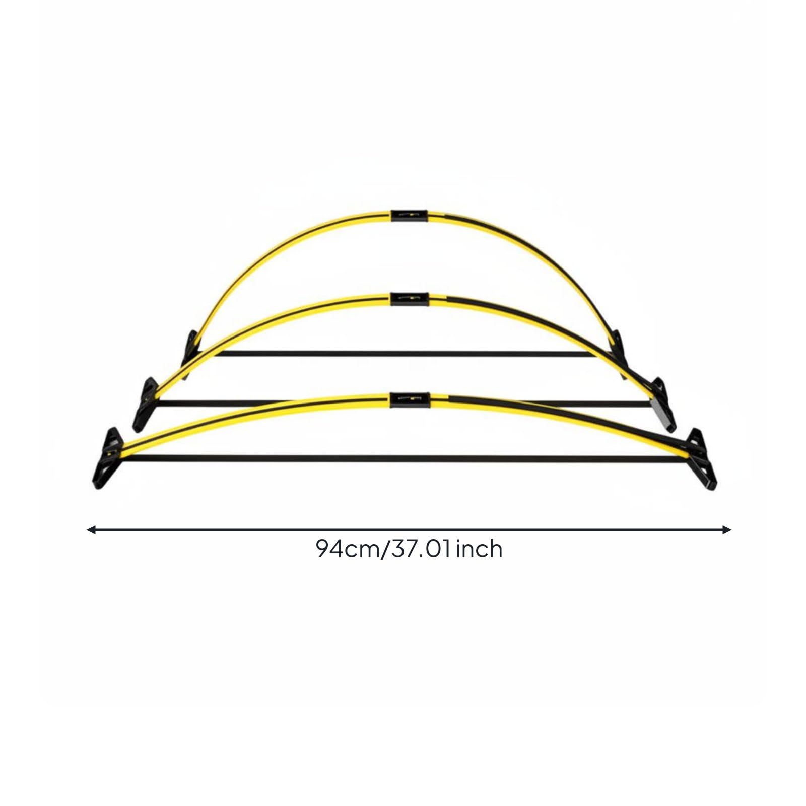 Ostacolo per Allenamento Atletico con, Kit Ostacoli Base 2 Sezioni/3 Pezzi, Altezza Regolabile 0-35 Cm, 94x22x1.5 Cm