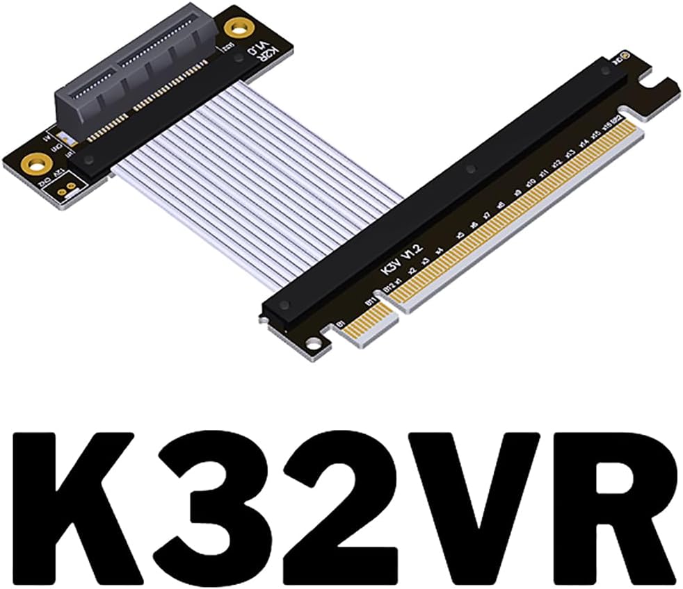 JMT PCI-E 4.0 x1 x4 to X16 Extension Cable gen4 16G/BPS 64G/BPS Adapter for Network Card USB Card Solid State Drive SSD Card (25CM,K32SL)