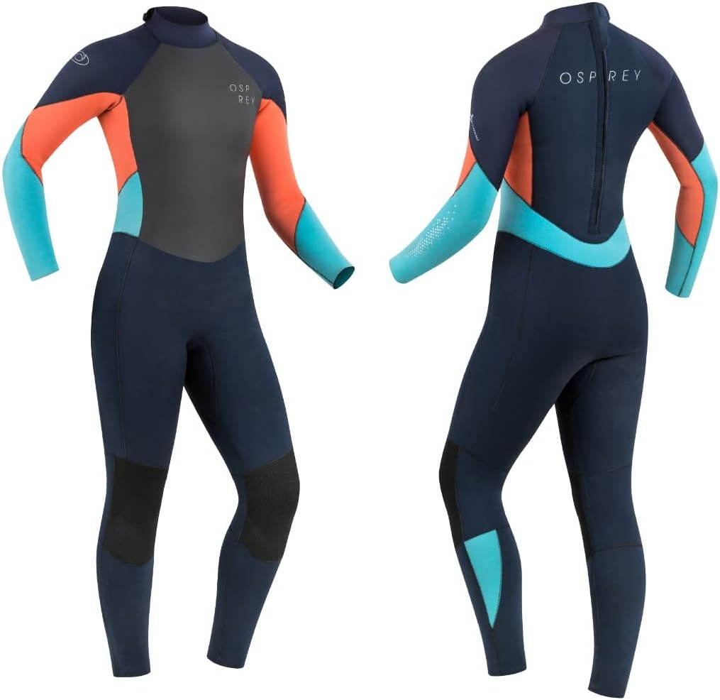 Osprey Womens Full Length 5mm Winter Wetsuit, Adult Neoprene Surfing Diving Wetsuit, Zero, Coral, Various Sizes