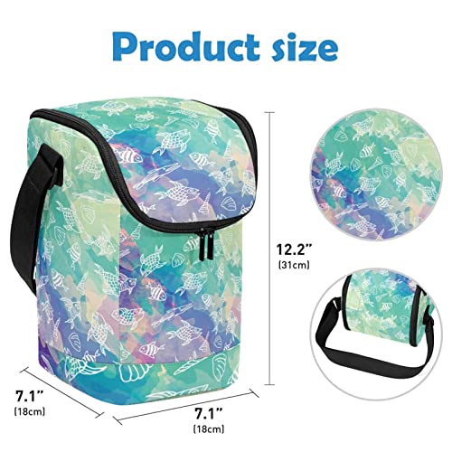 Lonchera con diseño de peces impermeable y portátil 4