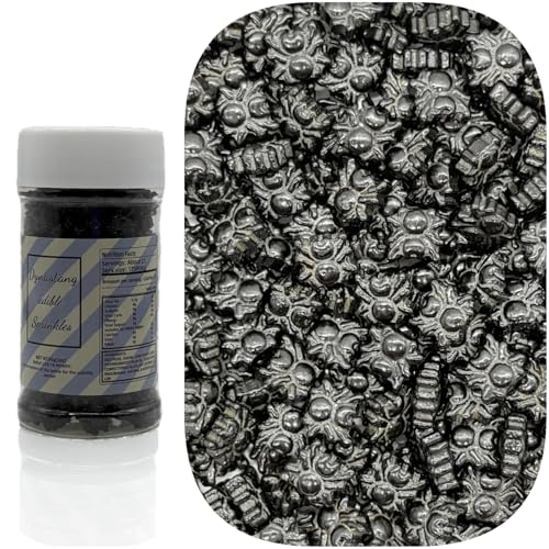 Dynastang Spiders Sprinkles Halloween Edible Spider Cake Decoration Cupcake Toppers Cookie Decorating Perfect for Cakes, Cupcakes, Desserts Toppings 3OZ