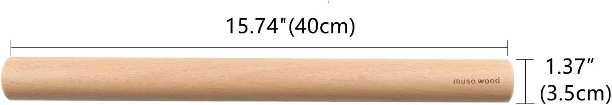Muso Wood Wooden French Rolling Pin for Baking, Beech Wood Tapered Rolling Pin for Fondant Pie Crust Cookie Pastry(French 15.75-Inch): Home & Kitchen