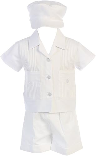 Trajes de bautismo para niños, traje de bautizo para bebé, ropa corta de guayabera bautismal - Ropa de Bautizo para Niño Bebe