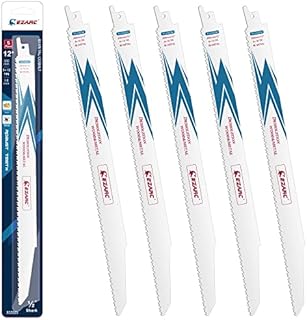 EZARC Reciprocating Saw Blade Bi-Metal Cobalt Sabre Saw Blades for Wood and Metal Demolition 300mm 8+10TPI R1230DM (5-Pack)