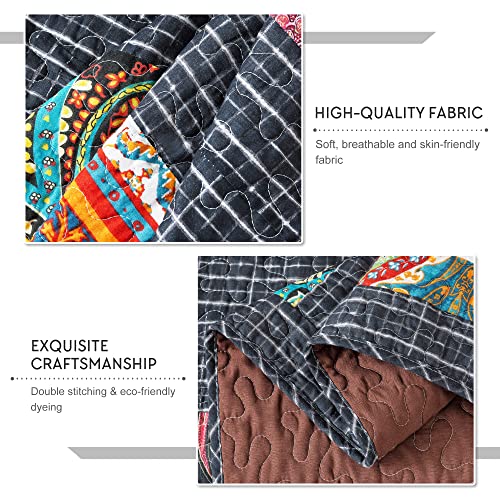 Travan Real Patchwork Quilted Throw Blanket Retro Cotton Blanket For Bed Couch Sofa (Lush Style, Throw Blanket), 60 X 78Inch #TOP4