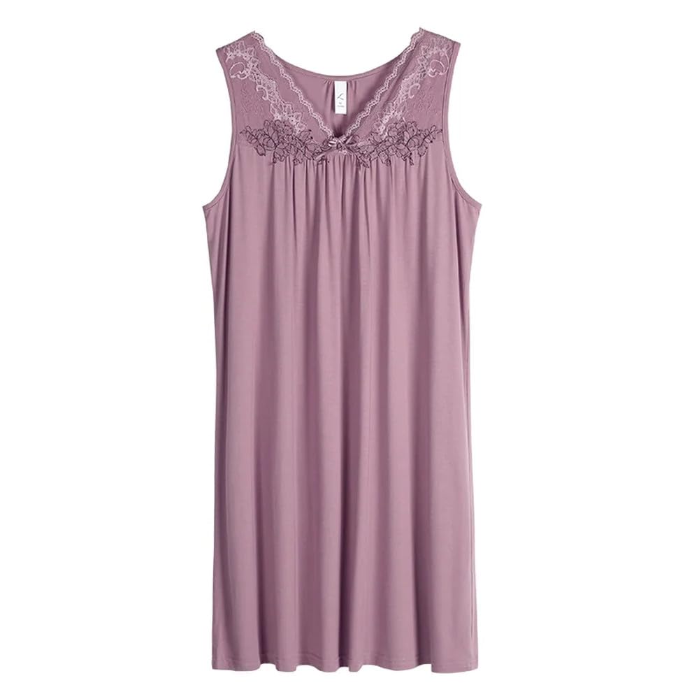 Camicia da Notte Donna - Indumenti da Notte con Scollo A V in Pizzo per Camicie da Notte Femminili Camicia da Notte Estiva Camicia da Notte Modale Camicia da Notte Pigiama Pigiama