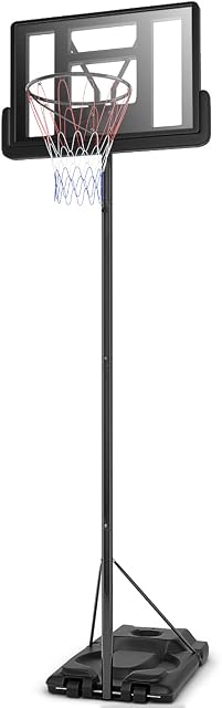 Maxmass Height Adjustable Basketball Hoop, Portable Basketball Stand with Wheels & Stable Base, Basketball Hoop System for Kids Adults