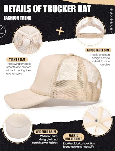 10 Pcs Sublimation Blank Trucker Hats Bulk Mesh Baseball Cap Polyester Mesh Trucker Hat for Men and Women3