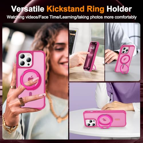 Image of Compatible with iPhone 13 Pro Case with Stand 6.1 inch,Rose Red