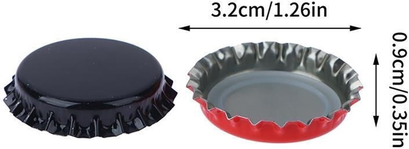 100Pc/Set Beer Cap New Beer Bottle Caps Oxygen Absorbing Seal Caps for DIY Home Brewing Beer Tool Bar Accessorie(Black)
