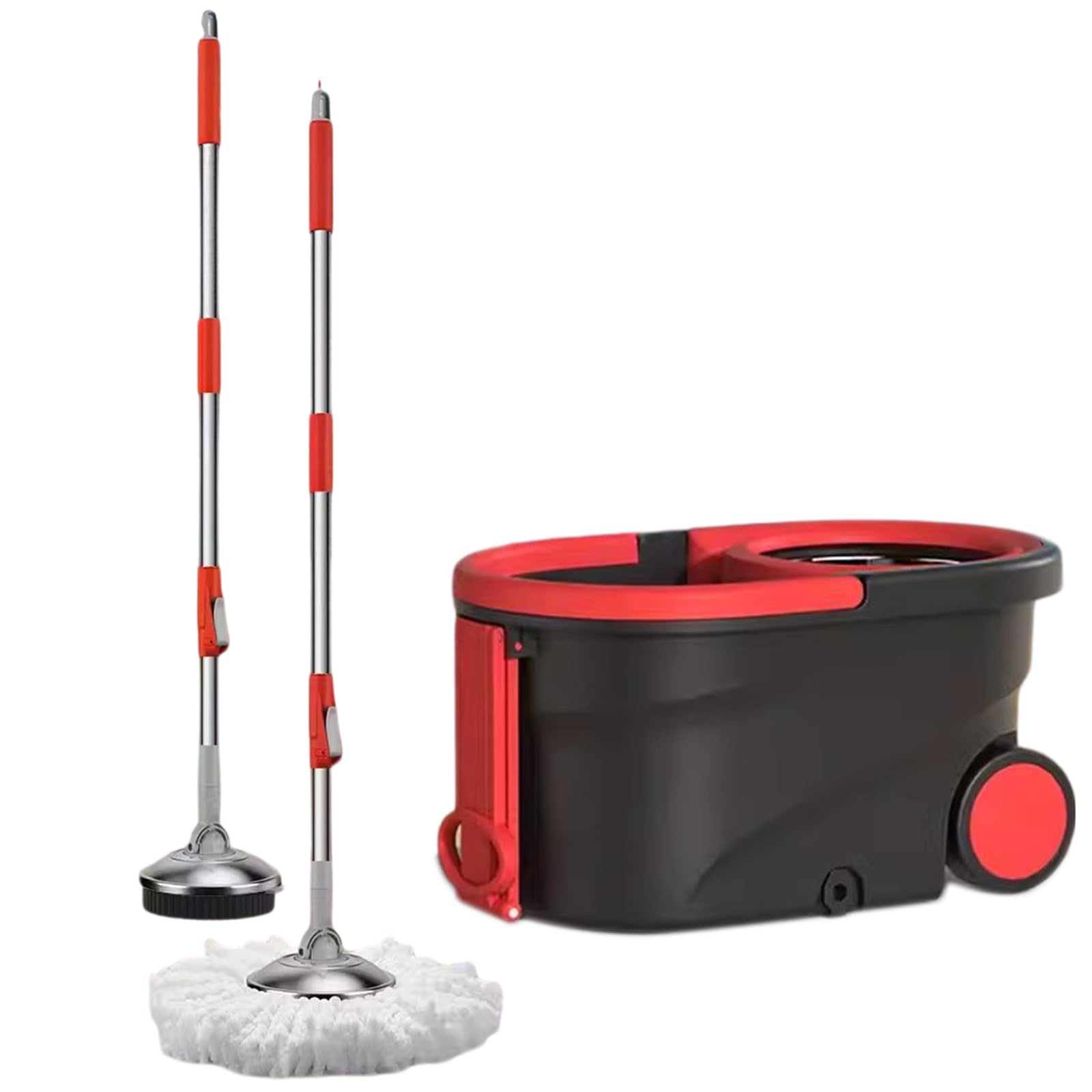 Ensemble serpillère rotative et seau avec essoreuse, poignée réglable, tête rotative en microfibre pour nettoyage du sol