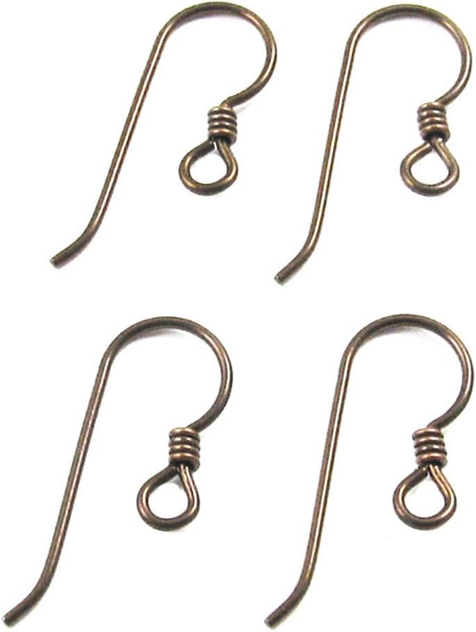 Niobium Copper + Antique Bronze Coil Ear Wires, TierraCast (4 Pieces)