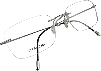 Rimless Titanium Eyeglass frames Men Hingeless Light weight 55-18-140