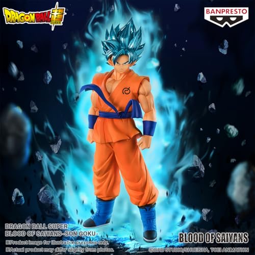 Banpresto Figurine d'action Goku Dragon Ball Super - Blood of Saiyans 18 cm, BP29380P Multicolore, Statue à Collectionner, optimale pour Les Fans d'Anime et Les collectionneurs.