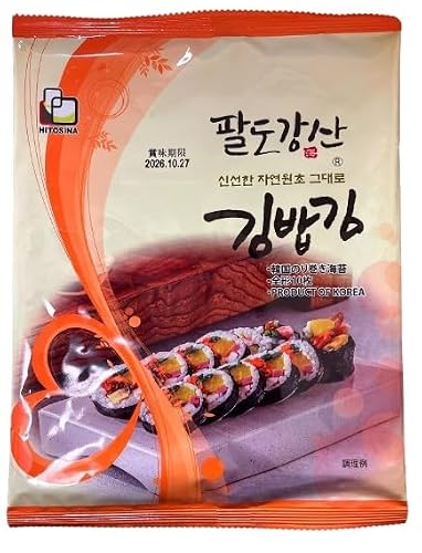 ヘソン のり巻き海苔 20g(10枚) ×1袋 韓国 韓国食品 海苔巻き キンパ 海松 海苔巻のりの商品画像（Amazon）