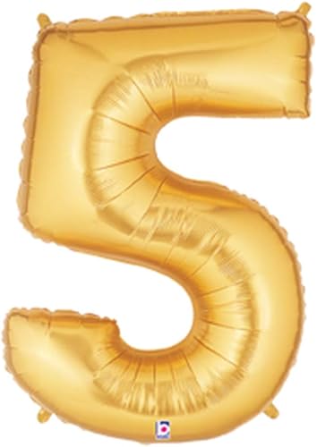 Globos con forma de números Burton & Burton, de color oro, de 40 pulgadas, 5