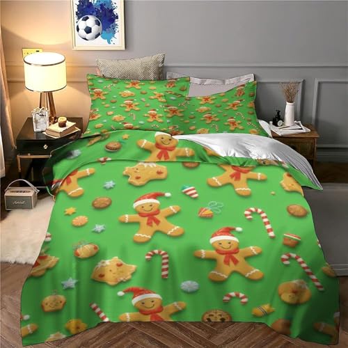 Housse de couette Biscuits de Noël microfibre 3D hypoallergénique