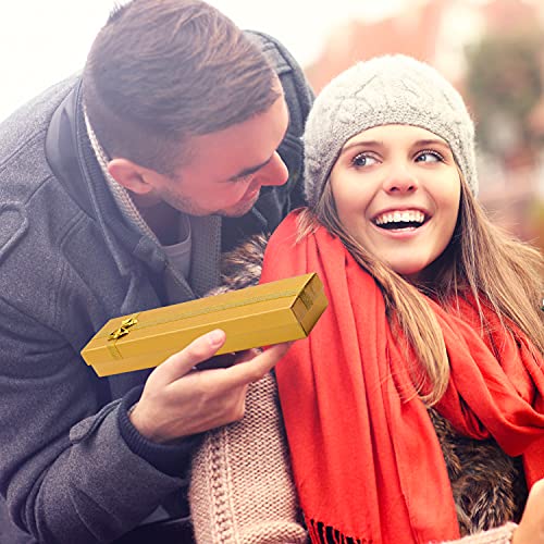 Lainrrew 12 Pcs Jewelry Gift Boxes, Cotton Filled Cardboard Paper Jewelry Box Gift Cases Bulk Necklace Earring Bracelet Ring Gift Box For Birthday, Wedding, Mothers Day, 2 X 9.5 X 0.78Inches (Gold) #TOP2