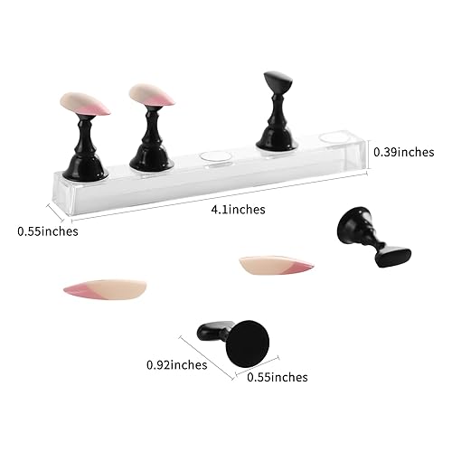 Miniatura 26 de JUSTOTRY 4 juegos de soporte de uñas rosa para exhibición de uñas a presión, soporte magnético de uñas postizas para prácticas de uñas, accesorios