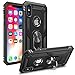 Amuoc Compatible with iPhone X Case,Compatible with iPhone Xs Case, [ Military Grade ] 15ft. Drop Tested Protective Kickstand Case - Black