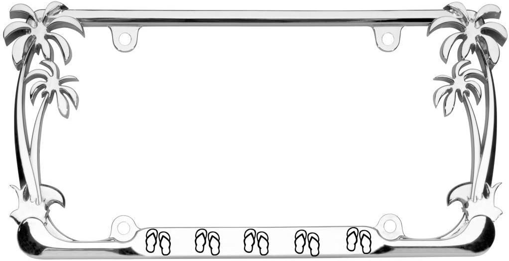 FLIP Flops Palm Tree Heavy Duty Metal License Plate Frame