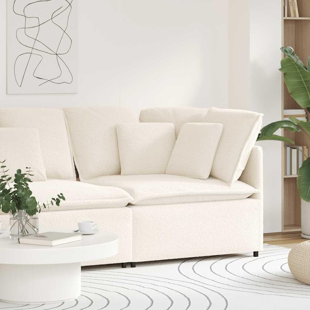 Sofá modular, módulo esquinero con cojín, 100 cm, estructura de metal estable, acolchado suave en imitación de lana de cordero, elemento de montaje versátil para salón, grupo de asientos