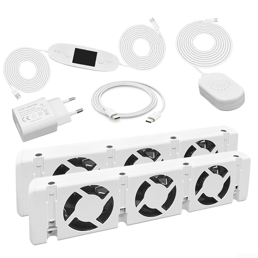 Duo-Set Ventilatore per radiatore, ventola di raffreddamento, Smart Radiator Booster Kit di espansione Ventola, per risparmiare energia e costi di riscaldamento 30 CFM/51 M³/h