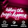 Where the Magic Happens Neon Signs Led Pink Word Light Up Signs For Wall USB Powered Letter Neon Light Signs Night Light For Bedroom Wedding Birthday Decor Girl Gift #2