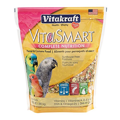 Vitakraft Vitasmart Parrot & Conure Food - Sunflower Free Formula, 4 Lb.