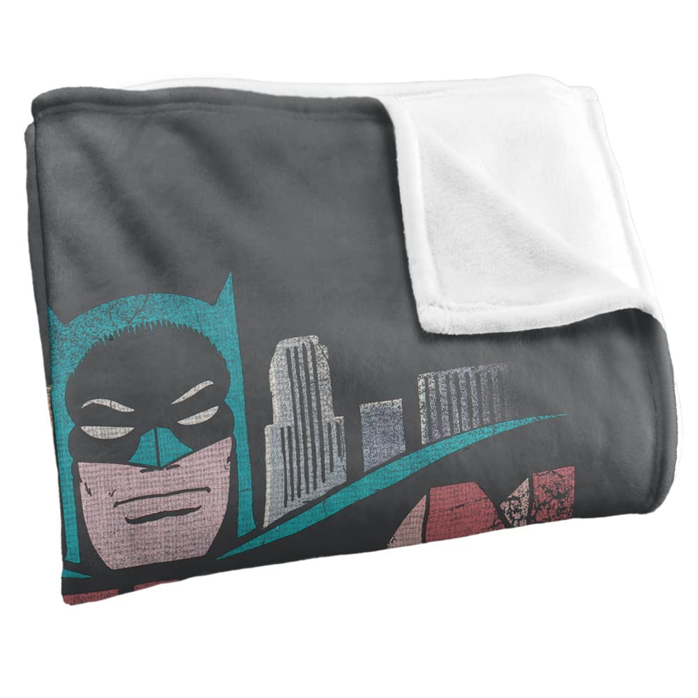 LOGOVISION BATMANBatman Classic TV Decke mit Batman- und Robin-Charakteren, Silky Touch, Optimalweich, 152 x 127 cm