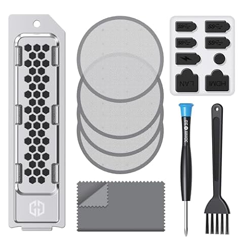GRAUGEAR Zestaw filtrów przeciwpyłowych premium do PS5 Slim & Pro – zawiera osłonę przeciwpyłową M.2 SSD, silikonowe osłony i szczotki do czyszczenia, zwiększa trwałość