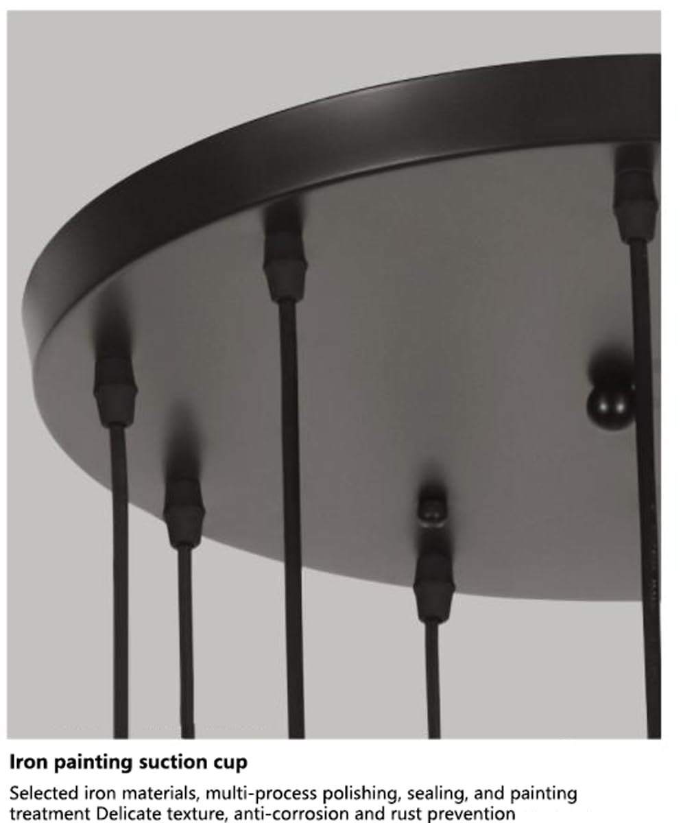 Villa Soggiorno Luce Apparecchi di Illuminazione di Lusso Scala Duplex Creativa, Lampadario Lungo Moderno a LED Semplice e atmosferico in Cristallo Nero