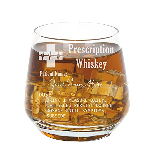 Always Looking Good Personalised Engraved Whisky Tumbler Glass Prescription Whiskey Glass with Name Novelty Funny Birthday Fathers Day Gift (345ml Tallo Tumbler, Empty Glass) - Image 5