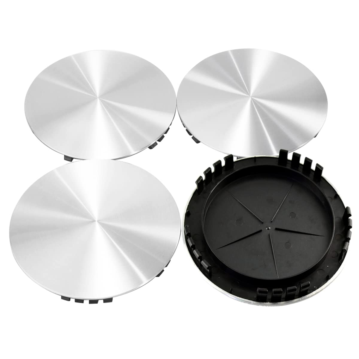 Wheel Center Caps (15in Rim) for Chevy Silverado Suburban Tahoe K1500 Escalade 1992-1999, Silver Center Cover 15650043 15650045, 4pcs