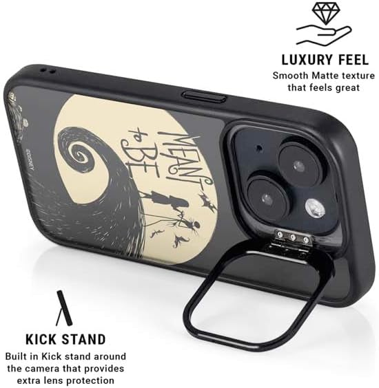 Skinit Kickstand Phone Case Compatible with iPhone 13 - Officially Licensed Disney The Nightmare Before Christmas Jack and Sally Meant to Be Design