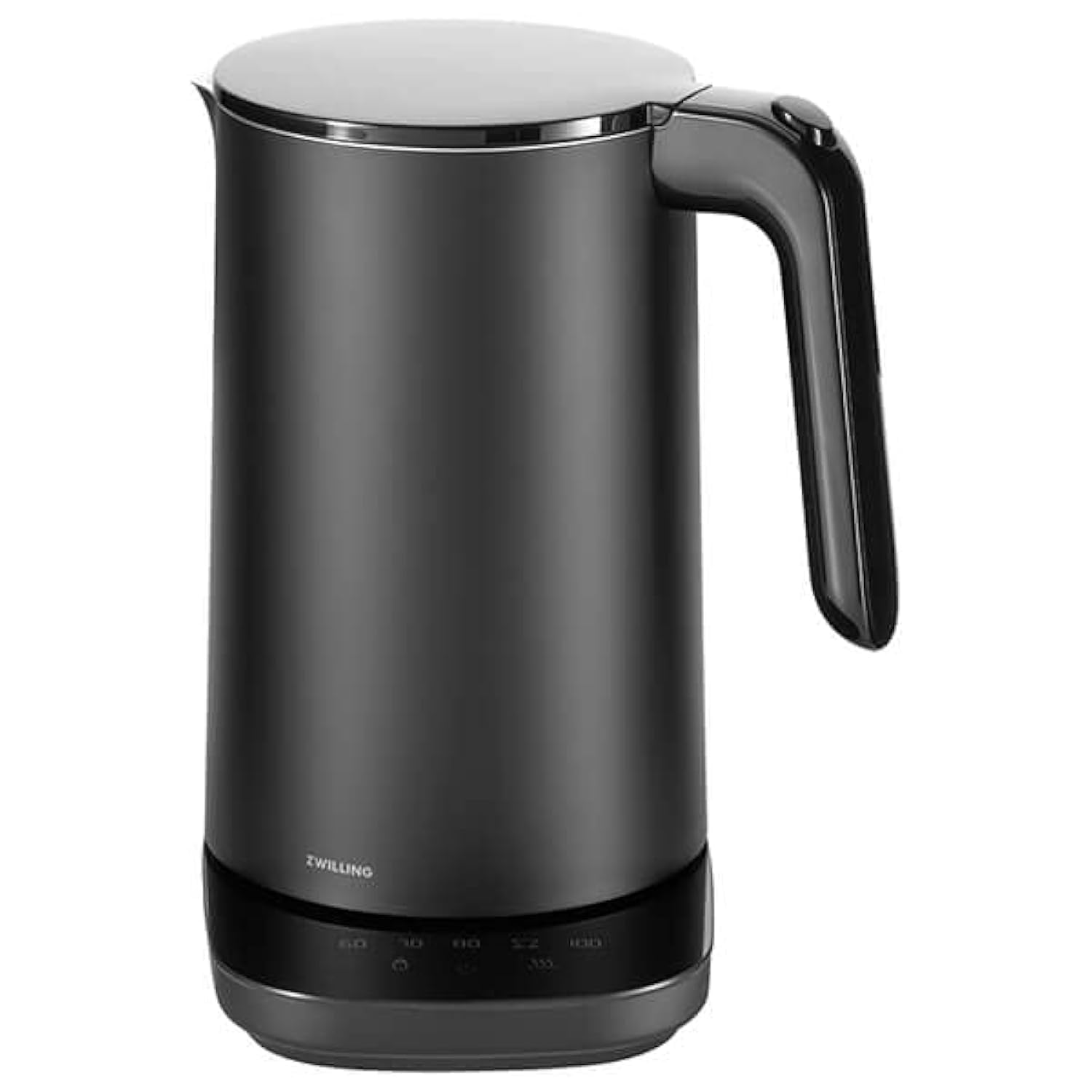 ZWILLINGEnfinigy Kettle Pro 1.5L Black. 1850 watts. 7 programmes. Stay warm feature. Dual wall plastic body. Stainless Steel interior. 360° docking base + sensor touch display. 2 year warranty.