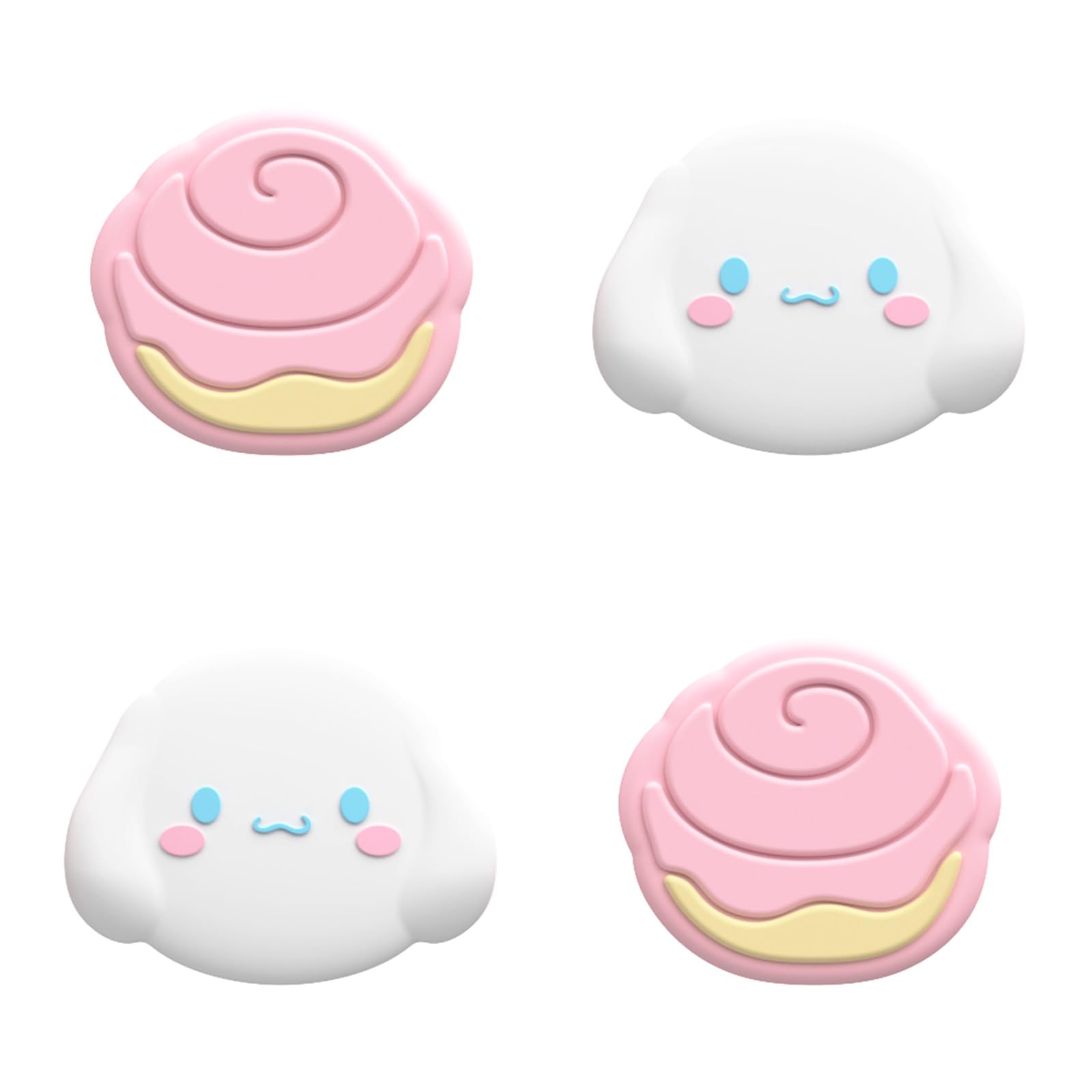 WISHAVEN Thumb Grip Caps Compatible with Playstation 5, Soft Silicone Thumb Sticks Cover for Switch Pro Controller, PS4 and PS5 Controller, 4PCS - (Cupcakes & Cinnamon Dog)