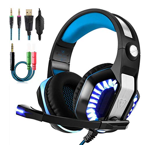 GM-2Gaming Headset with LED Lights Volume,Over-Ear Stereo Headphones Noise Cancelling with Micophone,Gaming Headset